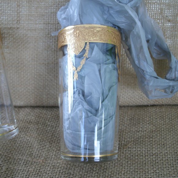 Vintage Tiffin Franciscan Art Nouveau Gold Encrusted Tumbler Set of 2 - Picture 13 of 16